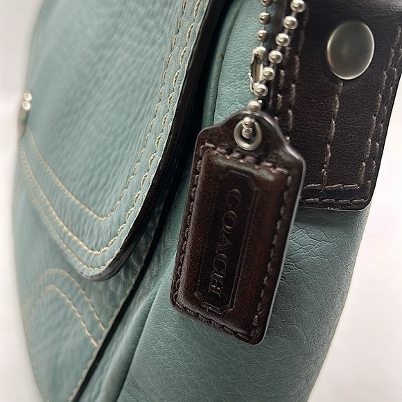 Coach Robin’s Egg Light Blue Pebbled Leather Hobo Bag Purse 🌸🌸 - Picture 5 of 13